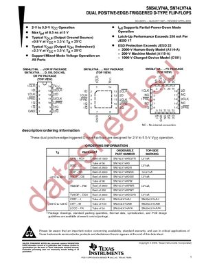 SN74LV74APWR datasheet  